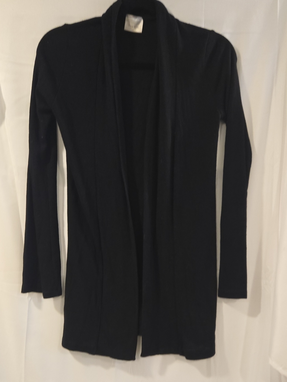 Pretty Good Black Open-Front Longline Cardigan